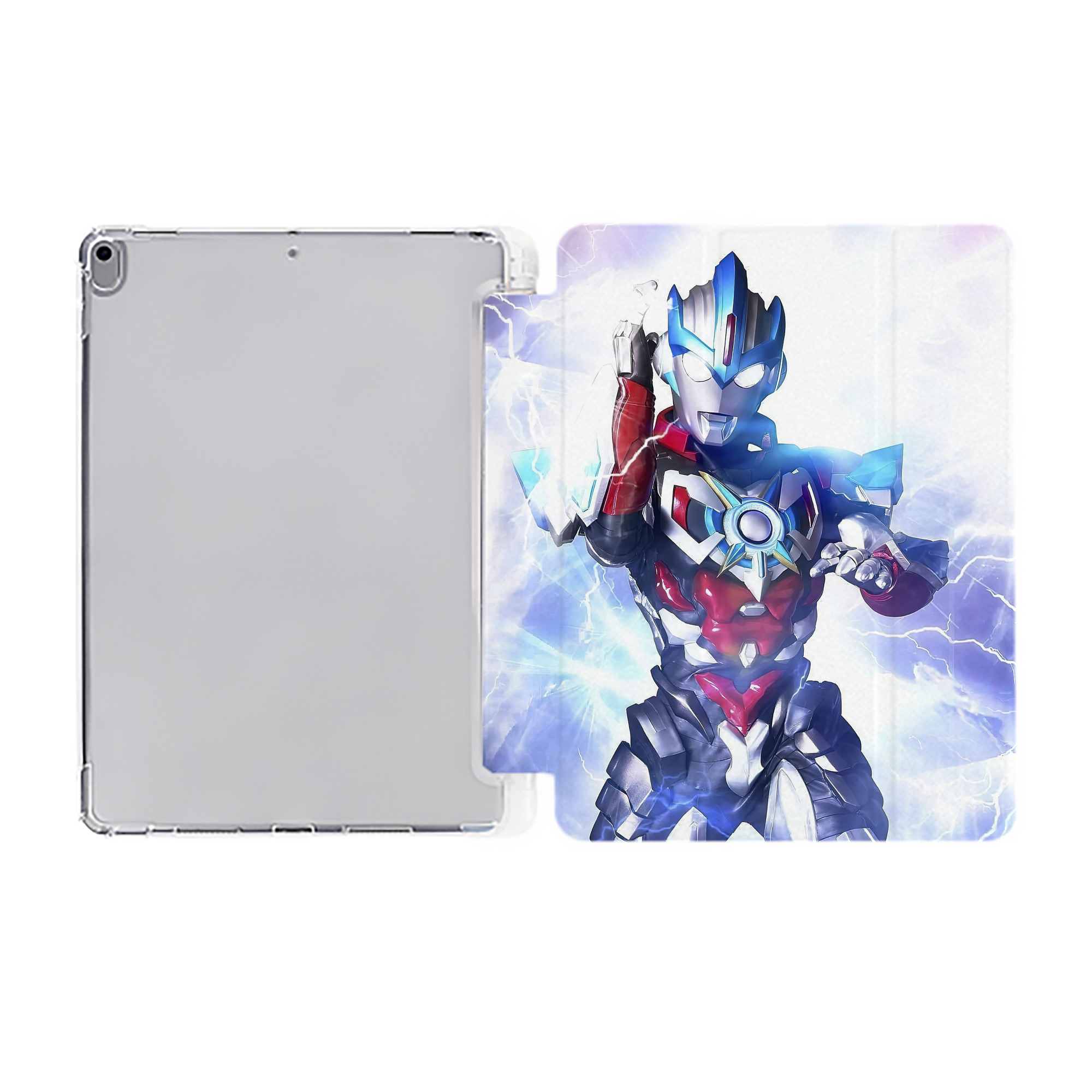 （画像用） ウルトラマン Ultraman IPad ケース ペン収納付き 三つ折りスタンド PUレザー×シリコン 対応機種9.5/10.5/10.9インチ